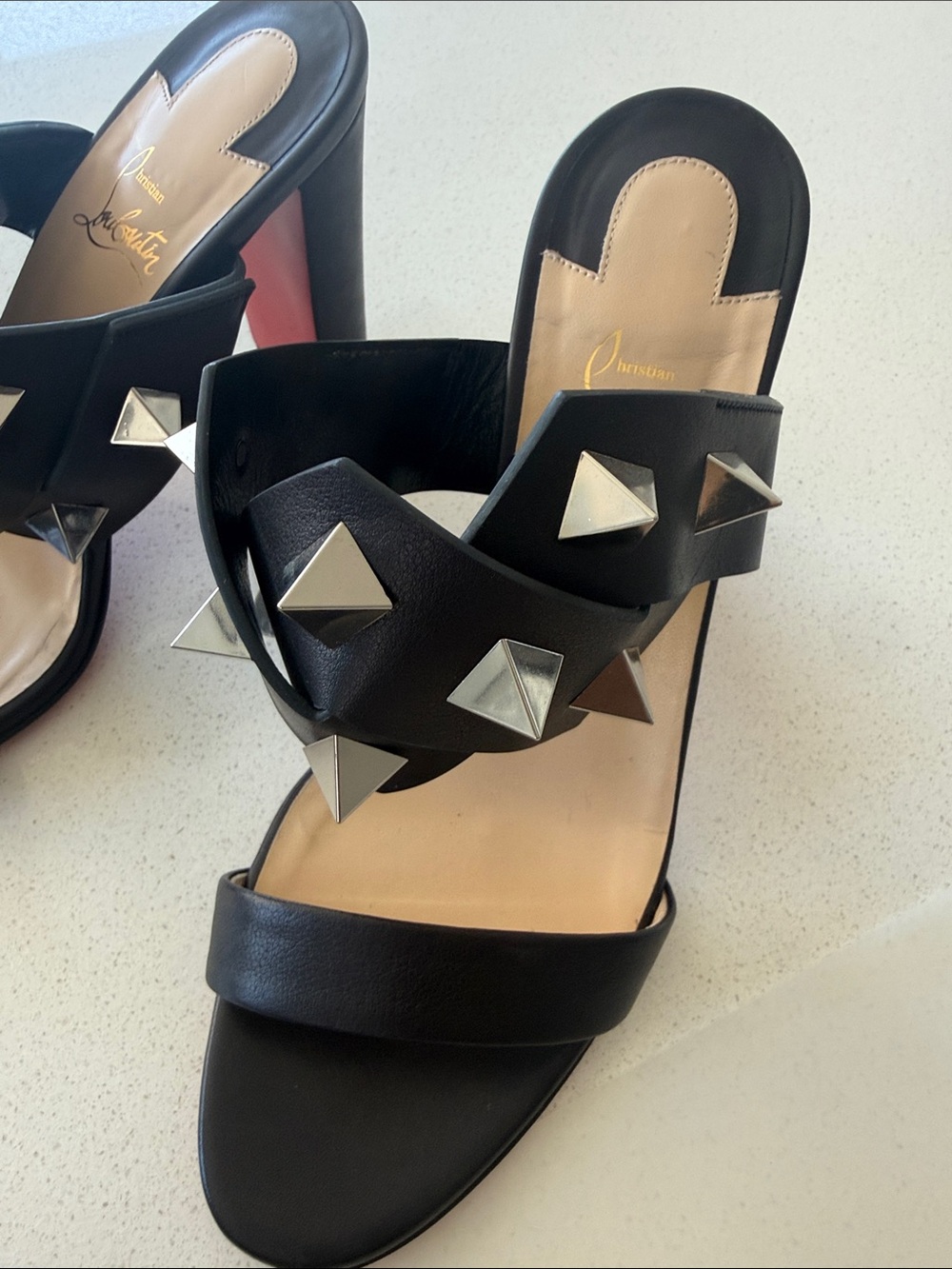 CHRISTIAN LOUBOUTIN black studded sandals - Picture 2 of 6